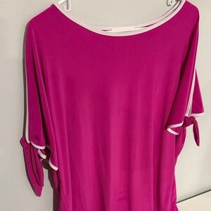 Vince Camuto Fuchsia Blouse with White Accents